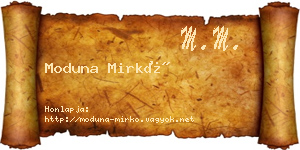 Moduna Mirkó névjegykártya